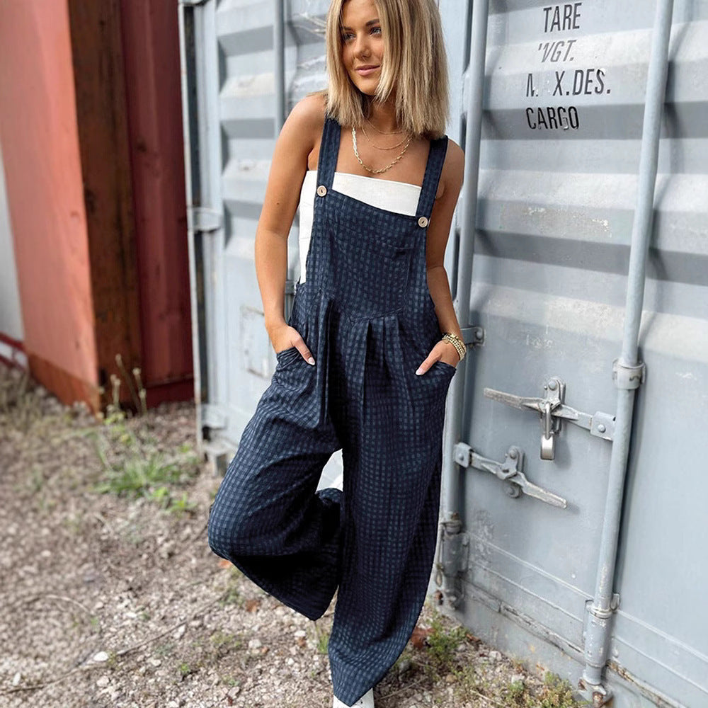 Casual High Waist All-matching Straight Jumpsuit For Women