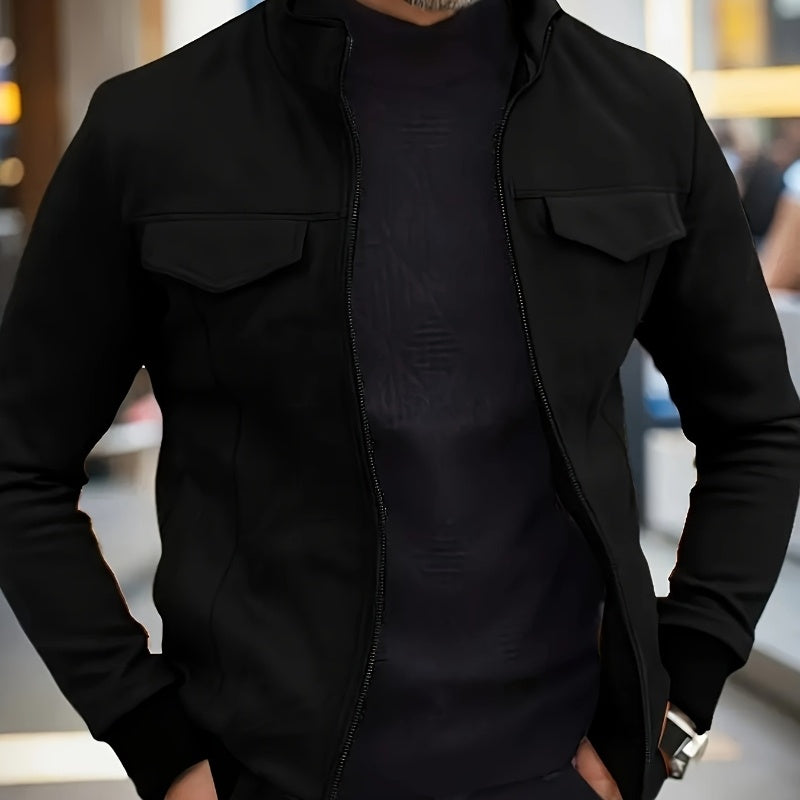 Men's Polo Collar Jacket Casual Jacket Fashion Slimming