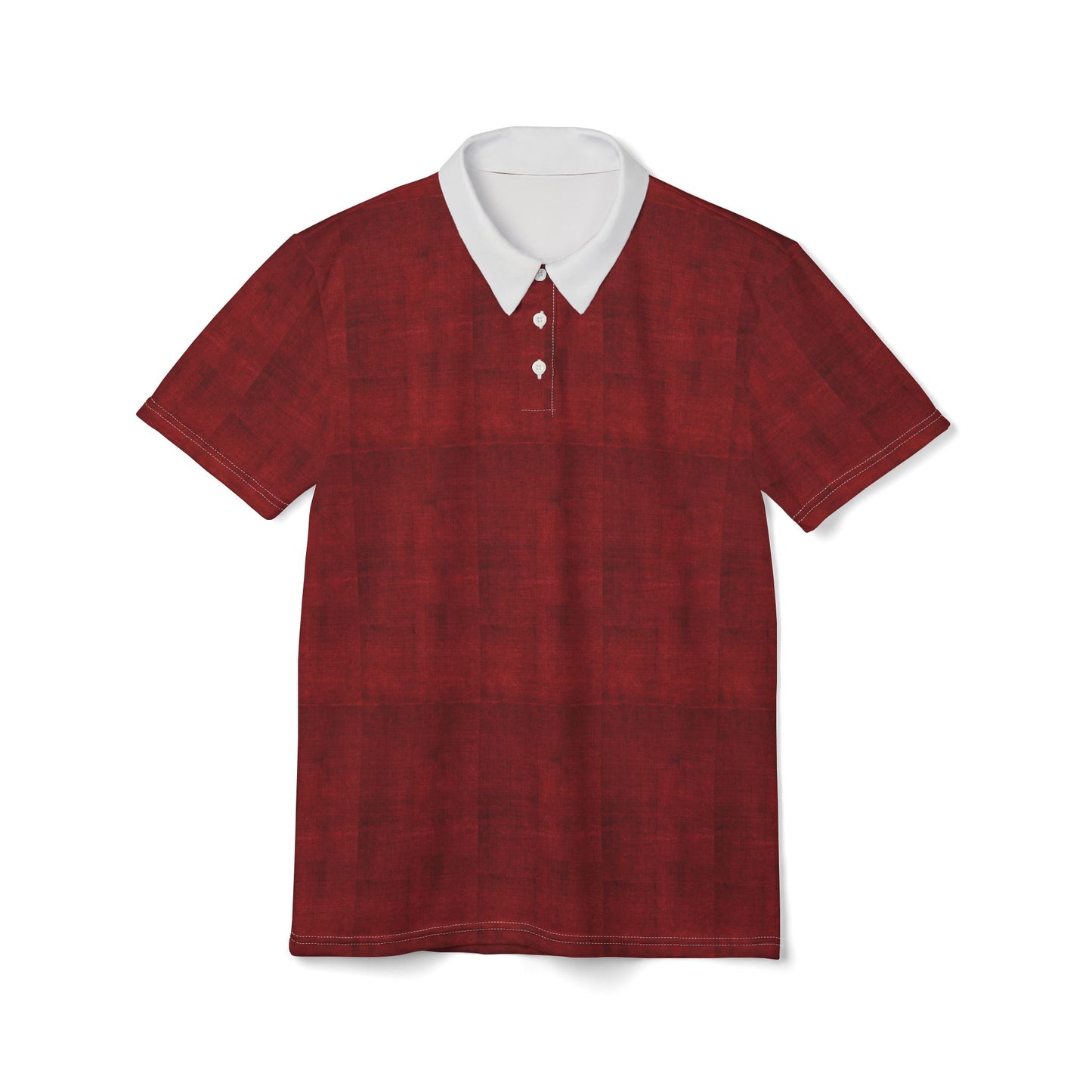 Unisex Polo Shirt (AOP) flower design dark red