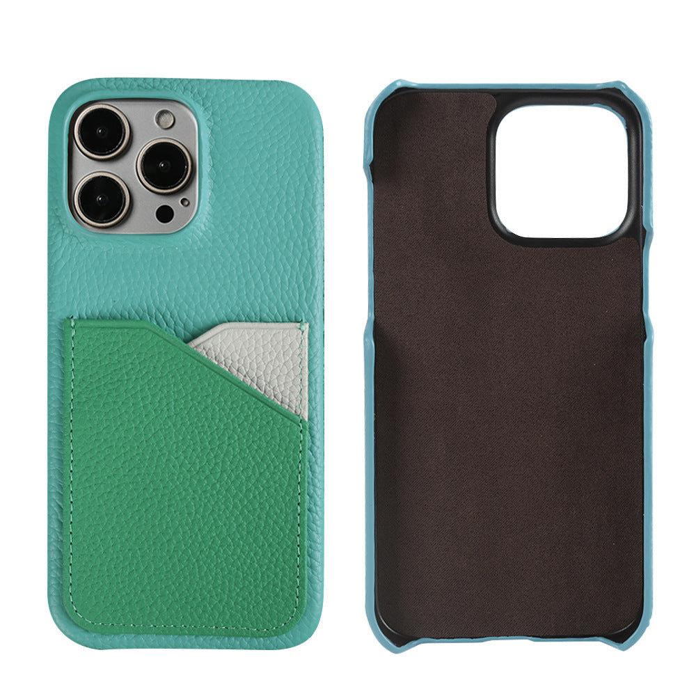 Leather Card Color Matching Phone Case