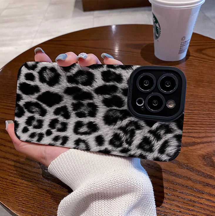 Black And White Leopard Print Phone Case 15 15PRO