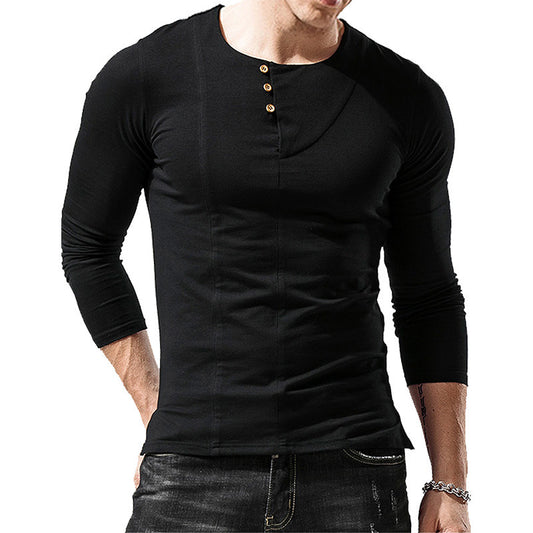 European And American Men's Long-sleeved T-shirt Backing