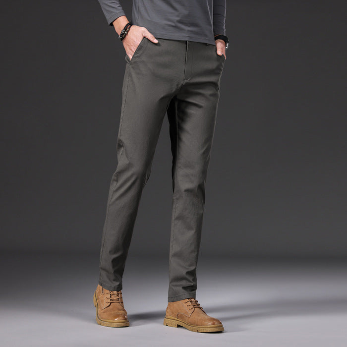 Thin Cotton Soft Stretch Casual Men's Straight-leg Trousers