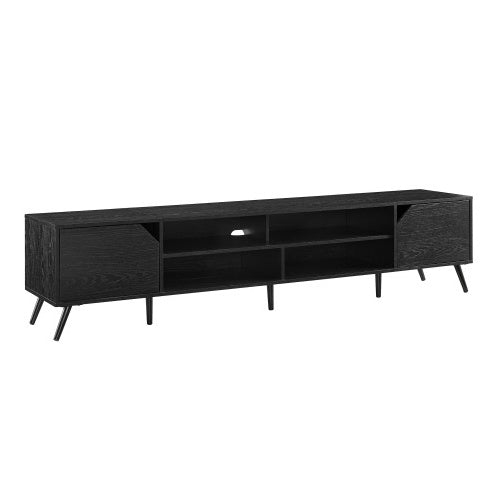 Contemporary 2-Door Minimalist TV Stand For TVs Up To 90 Inches Black