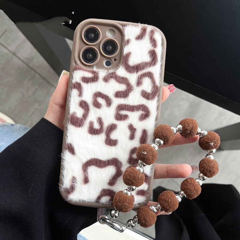 1 Leopard Printed Plush Phone Case