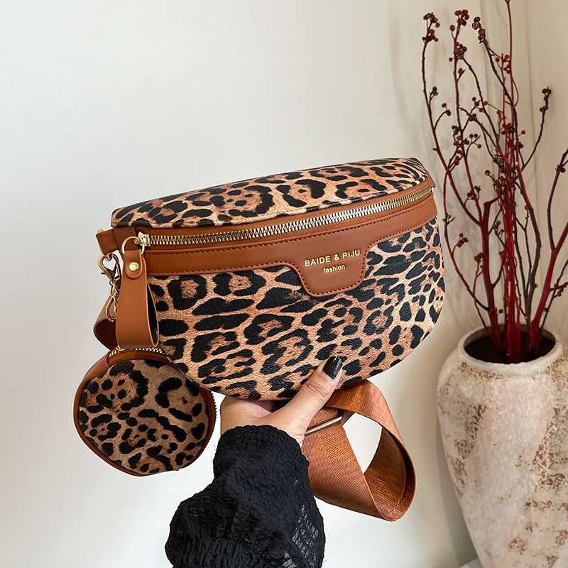 Women's Simple Fashion All-match Leopard Print Printed Shoulder Bag