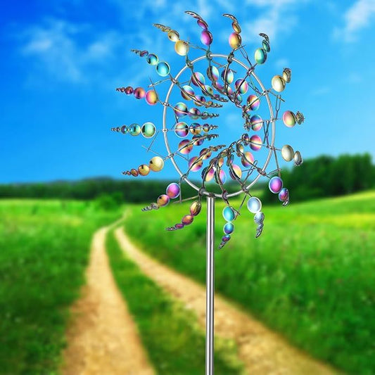 Magical 3D Wind Spinners Outdoor, 360 Metal Windmills For Yard Garden, 12.6 Inches Wind Powered Wind Catchers Sculptures And Spinners For Yard Garden Patio Decoration