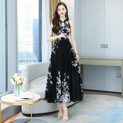 Women's Fashion Chinese Style Ink Print Dress