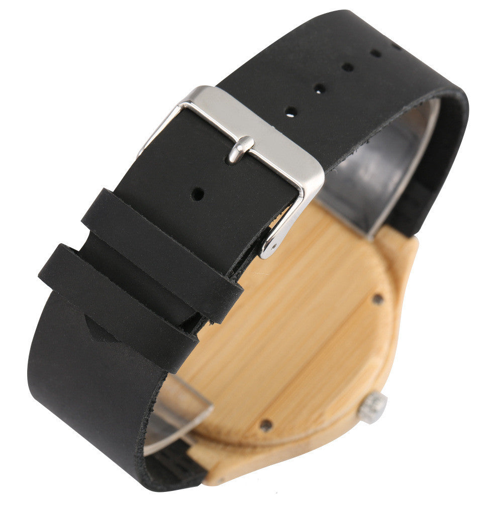 Creative Turntable Literal Wooden Quartz Men's Watch