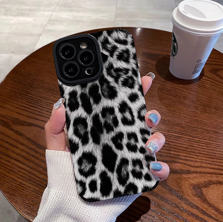 Black And White Leopard Print Phone Case 15 15PRO