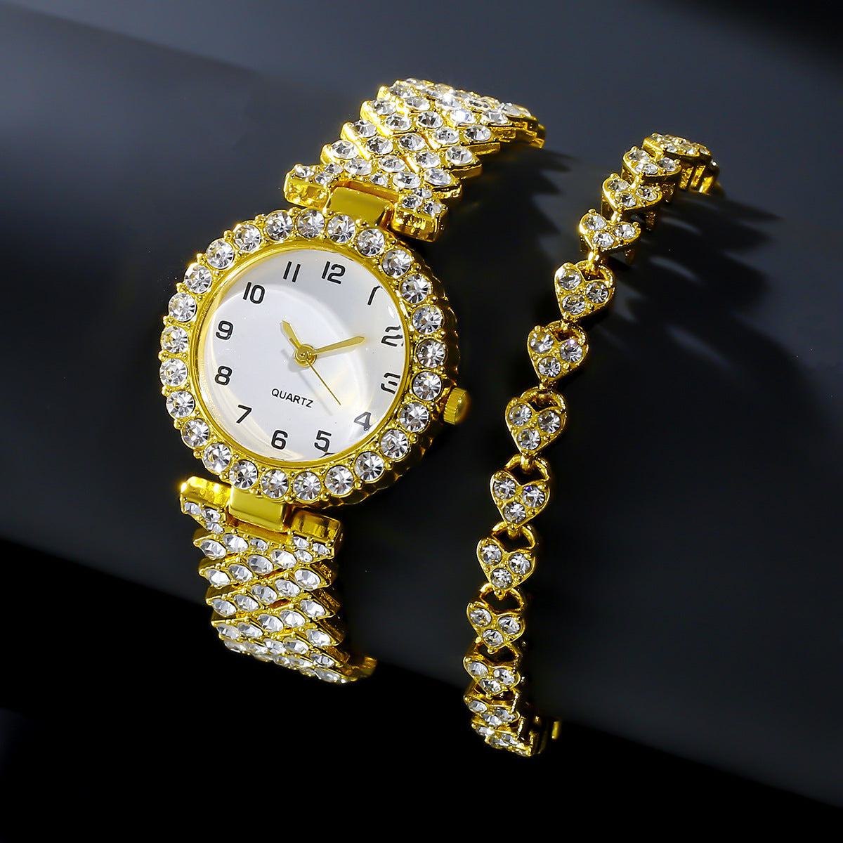 Fashion Jewelry Numbers Diamond Women's Watch Bracelet