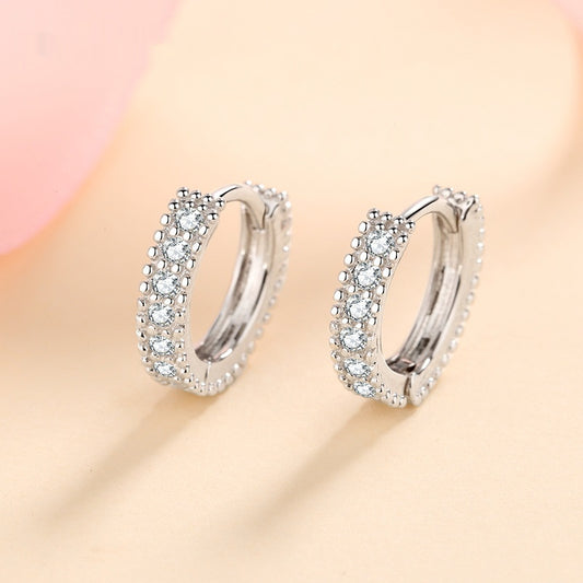 S925 Silver Earrings Female Inlaid D Color Moissanite Ear Ring