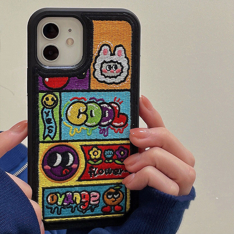 Cartoon Embroidered Ladies New Ins Phone Case