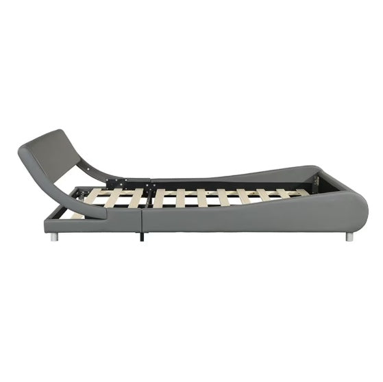 Faux Leather Upholstered Platform Bed Frame With LED Lighting With Remote Control And APP