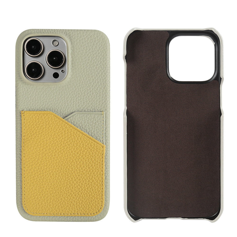 Leather Card Color Matching Phone Case