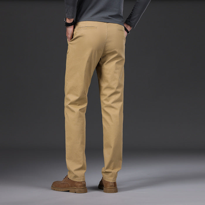 Thin Cotton Soft Stretch Casual Men's Straight-leg Trousers