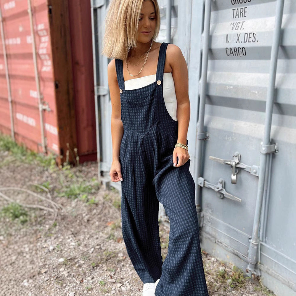 Casual High Waist All-matching Straight Jumpsuit For Women