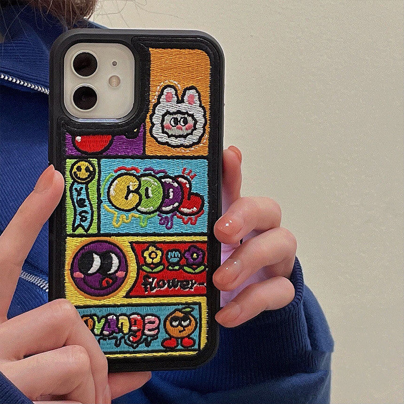 Cartoon Embroidered Ladies New Ins Phone Case