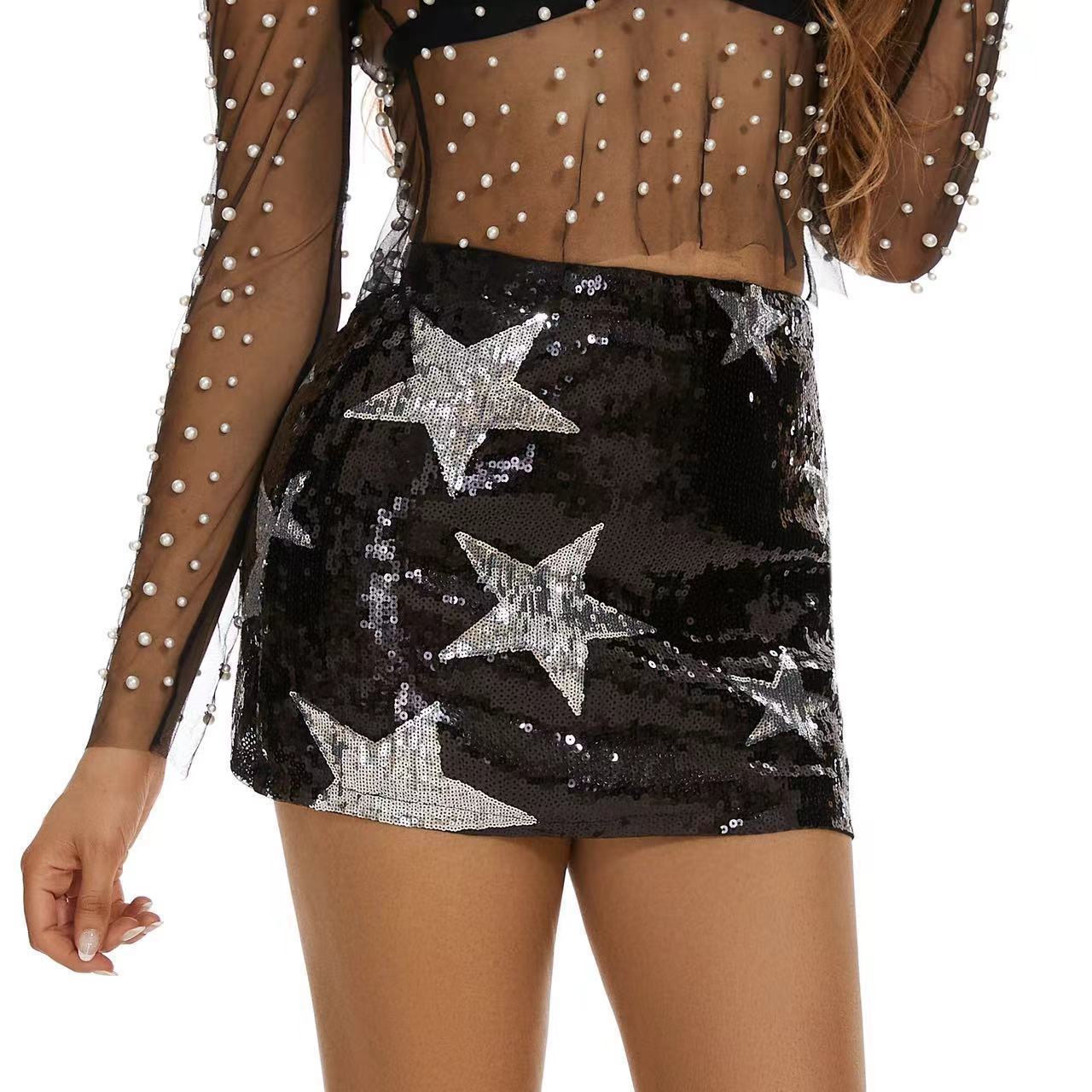 European And American Fashionable Sequins Sheath Skirt Sexy