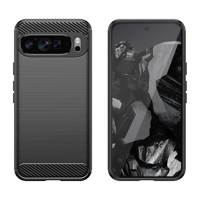 Brushed Carbon Fiber Protective Cover Drop-resistant TPU Soft Shell