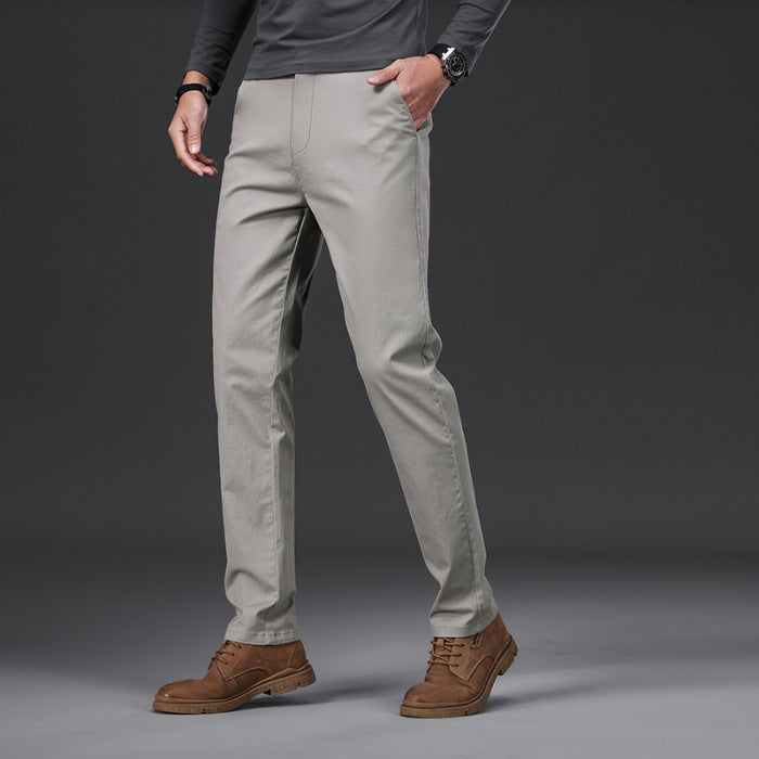 Thin Cotton Soft Stretch Casual Men's Straight-leg Trousers