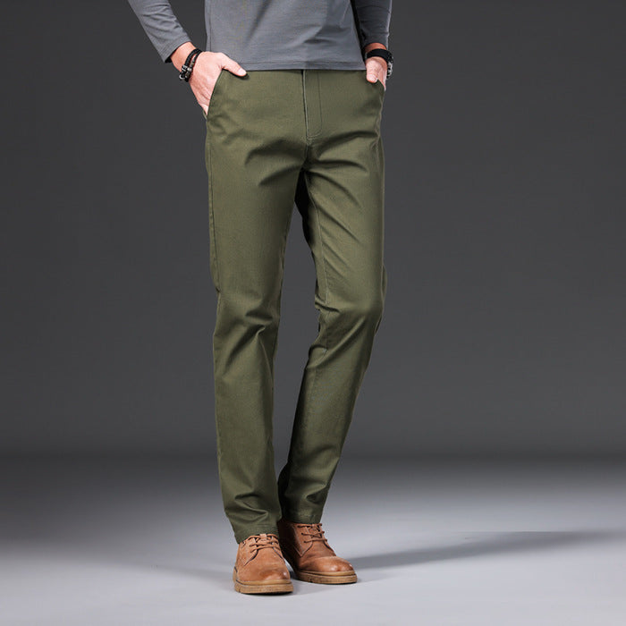 Thin Cotton Soft Stretch Casual Men's Straight-leg Trousers