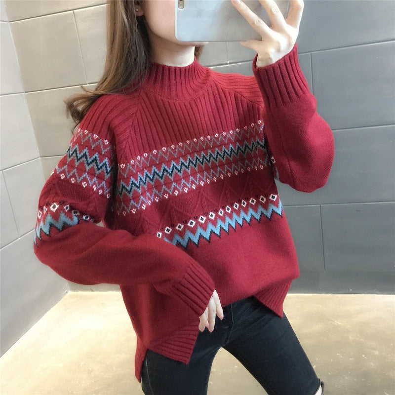 Fashion Western Style Autumn And Winter Bottoming Sweater