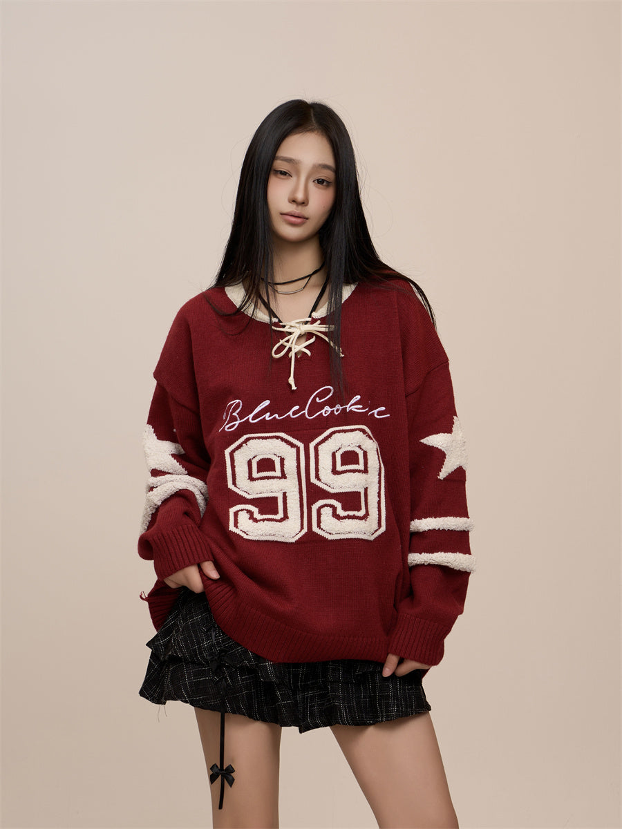 Women's Embroidered Letters Loose And Lazy Style Retro College Style Sweater