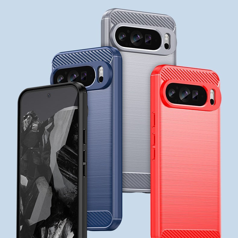 Brushed Carbon Fiber Protective Cover Drop-resistant TPU Soft Shell