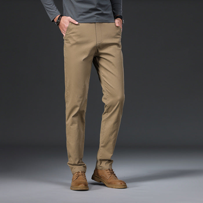 Thin Cotton Soft Stretch Casual Men's Straight-leg Trousers