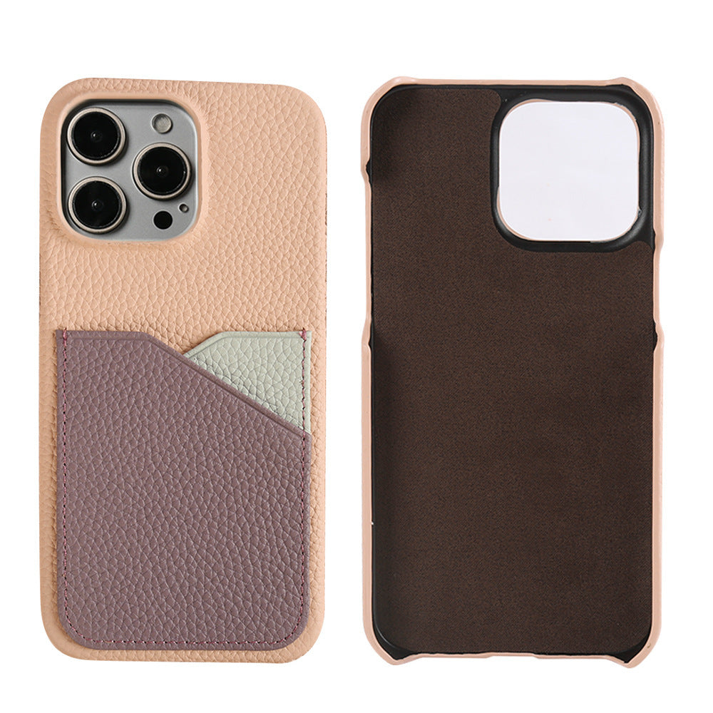 Leather Card Color Matching Phone Case