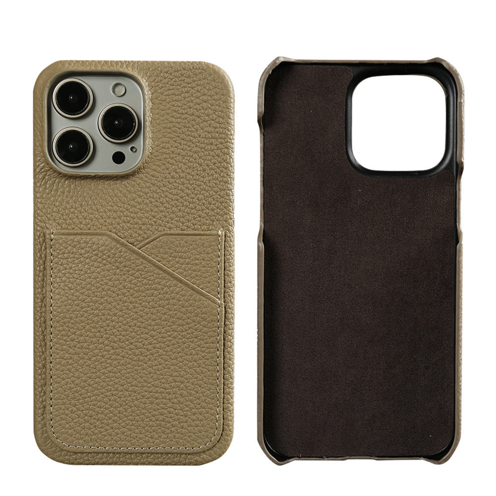 Leather Card Color Matching Phone Case