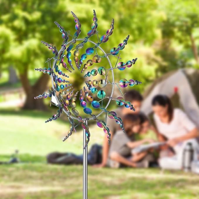 Magical 3D Wind Spinners Outdoor, 360 Metal Windmills For Yard Garden, 12.6 Inches Wind Powered Wind Catchers Sculptures And Spinners For Yard Garden Patio Decoration