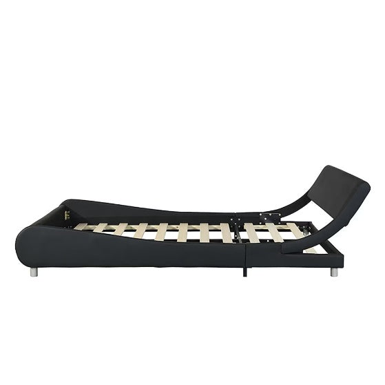 Faux Leather Upholstered Platform Bed Frame With LED Lighting With Remote Control And APP