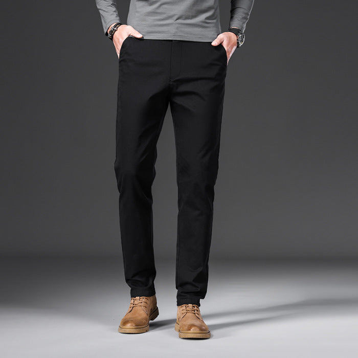 Thin Cotton Soft Stretch Casual Men's Straight-leg Trousers