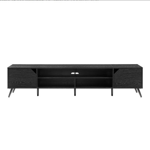 Contemporary 2-Door Minimalist TV Stand For TVs Up To 90 Inches Black