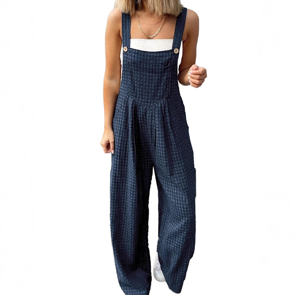 Casual High Waist All-matching Straight Jumpsuit For Women