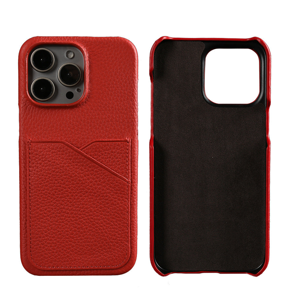 Leather Card Color Matching Phone Case