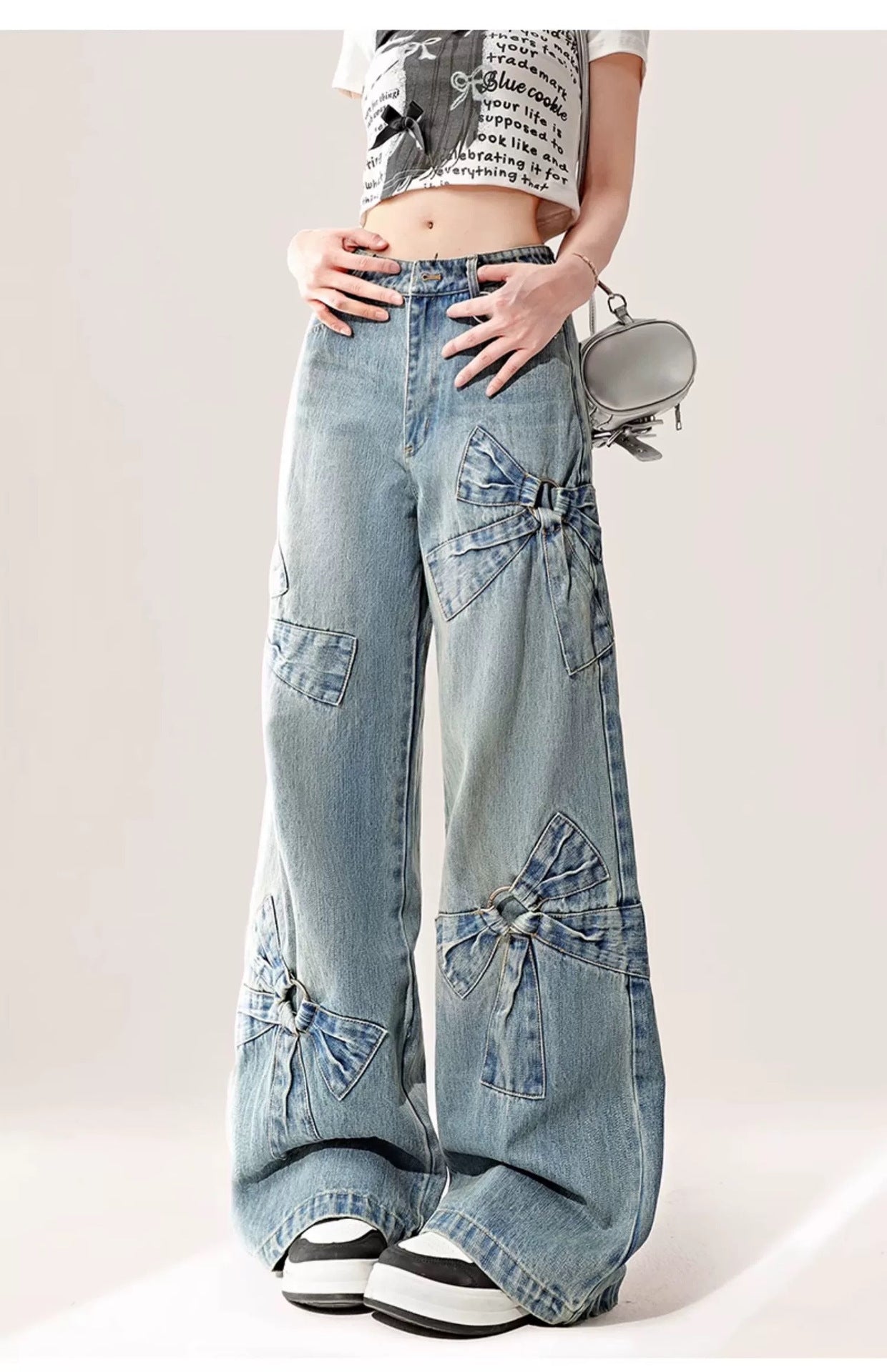 High Waist Loose Straight Mop Pants