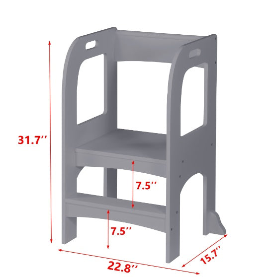 Children's Step Stool, Kitchen Counter With Child Step Stool