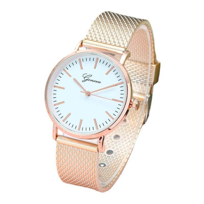 Geneva Watch Dial Plate Mesh Belt Female Minimalist Thin