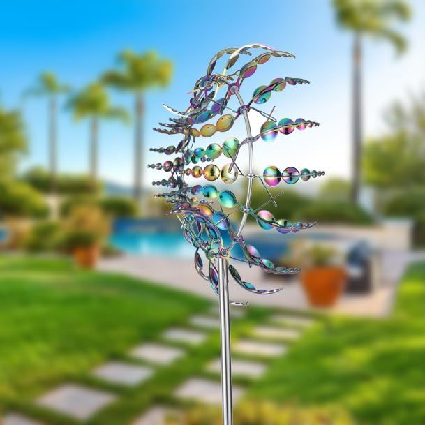 Magical 3D Wind Spinners Outdoor, 360 Metal Windmills For Yard Garden, 12.6 Inches Wind Powered Wind Catchers Sculptures And Spinners For Yard Garden Patio Decoration