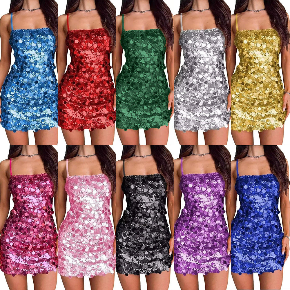 Women's Clothing Sequin Sling Dress Banquet