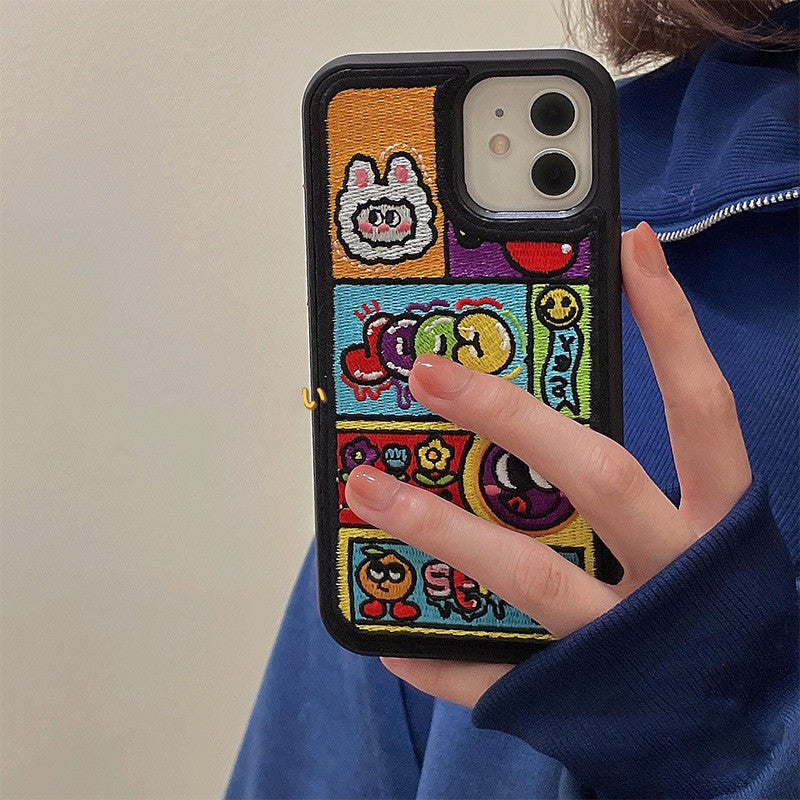 Cartoon Embroidered Ladies New Ins Phone Case