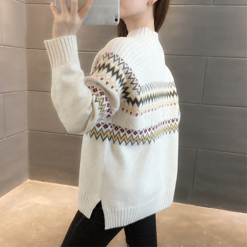 Fashion Western Style Autumn And Winter Bottoming Sweater