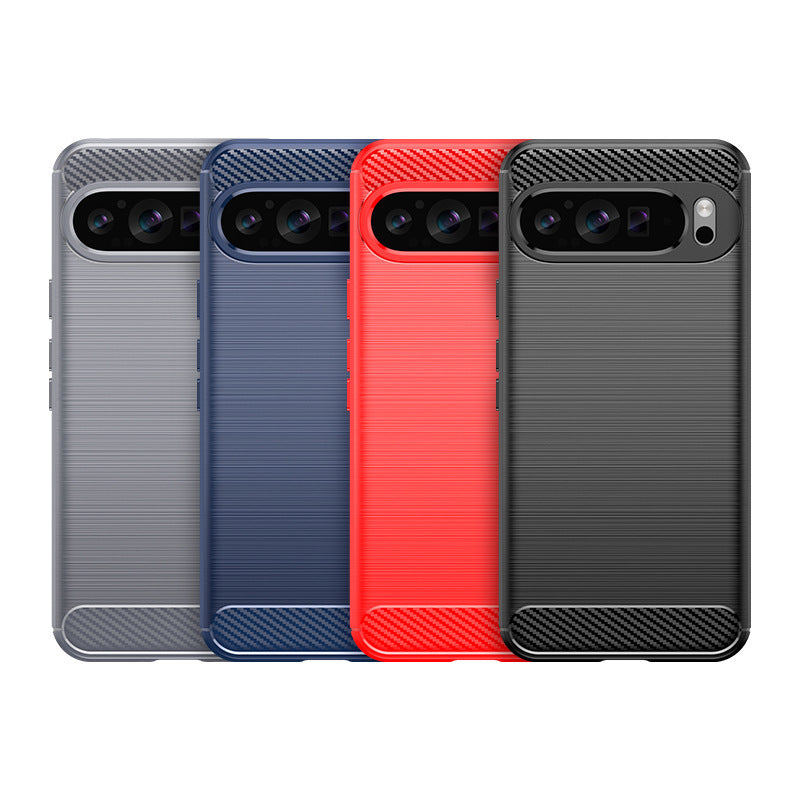 Brushed Carbon Fiber Protective Cover Drop-resistant TPU Soft Shell