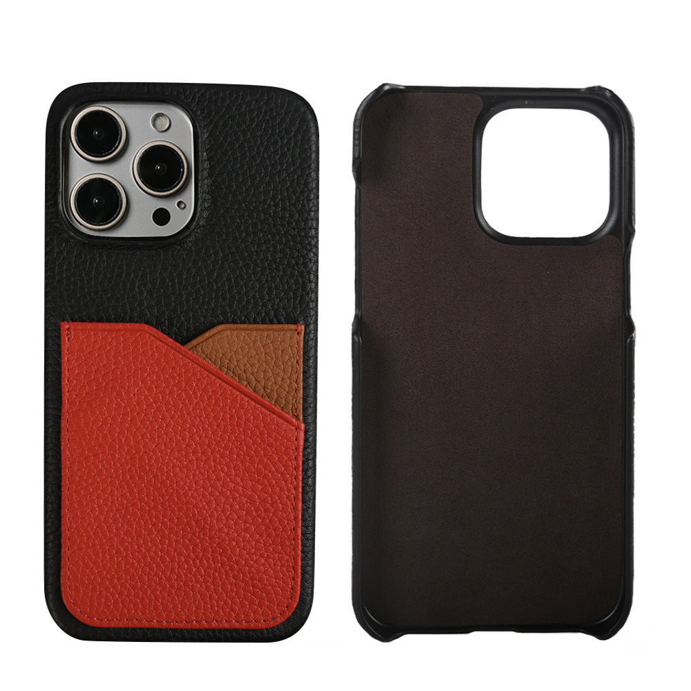 Leather Card Color Matching Phone Case